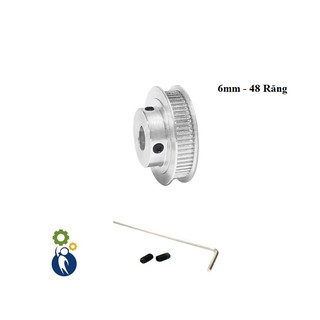 Buly, Puly, Pulley Trục 6mm - 48 Răng, sử dụng với dây đai 2GT-6mm