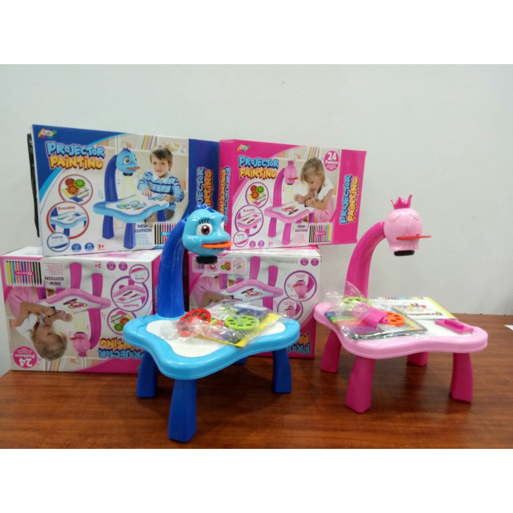 Bàn vẽ thông minh có đèn chiếu tranh ảnh và nhạc cho bé tập tô vẽ - projector painting