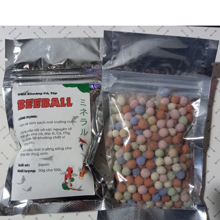 Khoáng viên bổ sung cho bể cá tép cảnh và thủy sinh Beeball 50gr