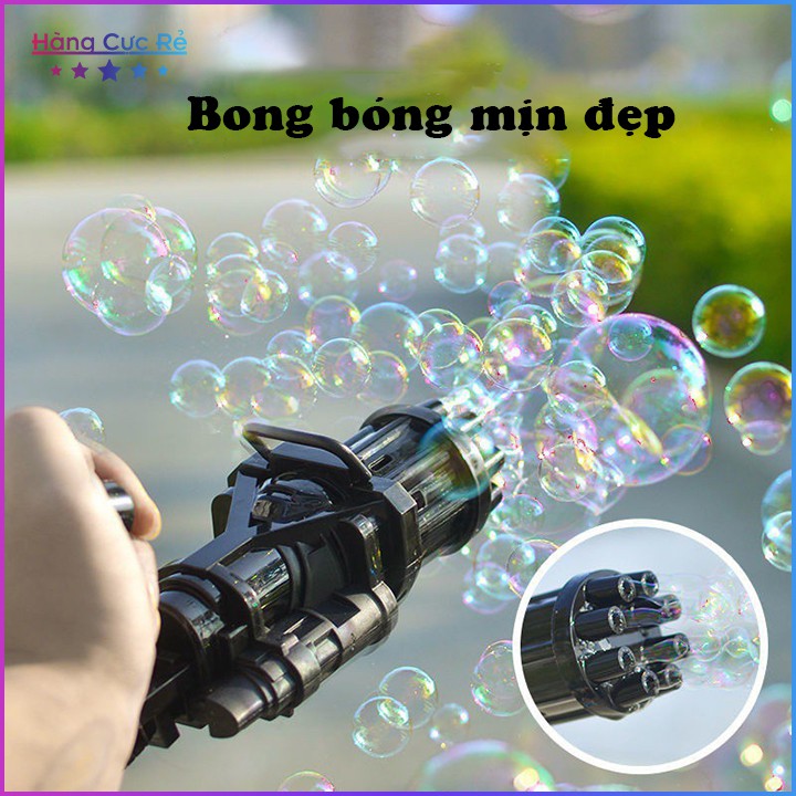 Súng bắn bong bóng xà phòng 8 nòng dùng pin tặng kèm gói xà bông tạo bóng ️🎈Freeship️🎈 Shop Hàng Cực Rẻ