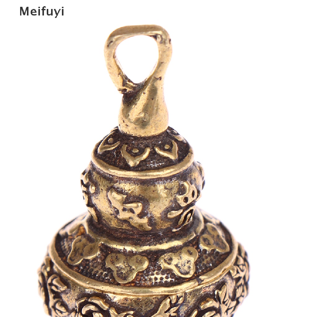 [Meifuyi] Brass Gourd Lucky Car Key Chain Pendants Pill Box Medicine Case Container Bottle COD