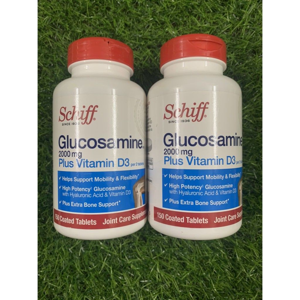 hộp đựng 150 viên Glucosamine Schiff 2000mg plus Vitamin D3 của Mỹ