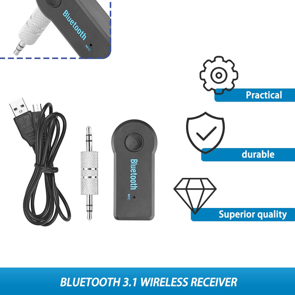Thiết Bị Nhận Tín Hiệu Âm Thanh Bluetooth 4.1 Không Dây 3.5mm A2DP 2.4G Dành Cho Xe Ô Tô