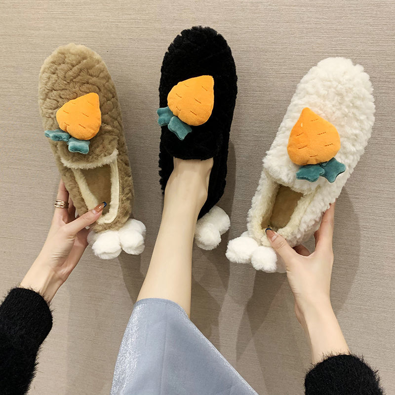 Giày Lười Lót Nhung Lông Cừu Ấm Áp Đế Bệt Thời Trang Mùa Đông Phong Cách Hàn Quốc Dành Cho Nữ | BigBuy360 - bigbuy360.vn