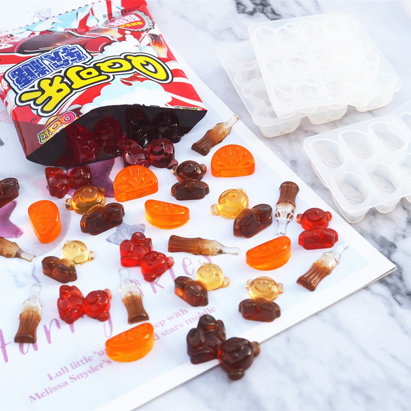 Khuôn Silicon Hình Gấu, Cam, Chai Nước - Tạo Mô Hình Kẹo Dẻo