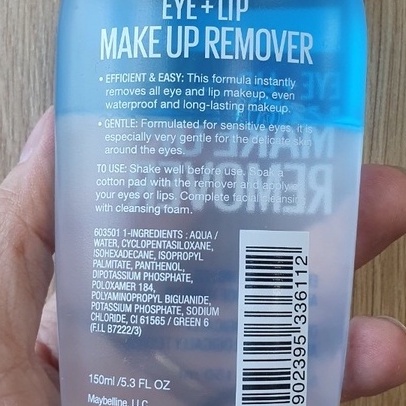 Nước tẩy trang mắt môi MAYBELLINE Make Up Remover Eye Lip 150ml - dung dịch tẩy trang chuyên dụng