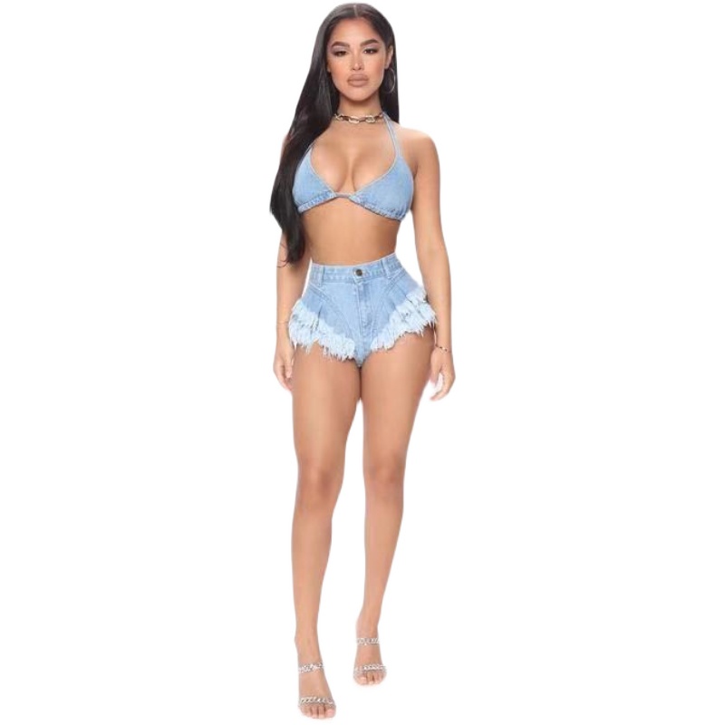 Super Short Triangle Cowboy Hanging Burr Hips Nightclub Pants Sexy Bikini Strap Shorts Tide Shop Women's Suits | BigBuy360 - bigbuy360.vn