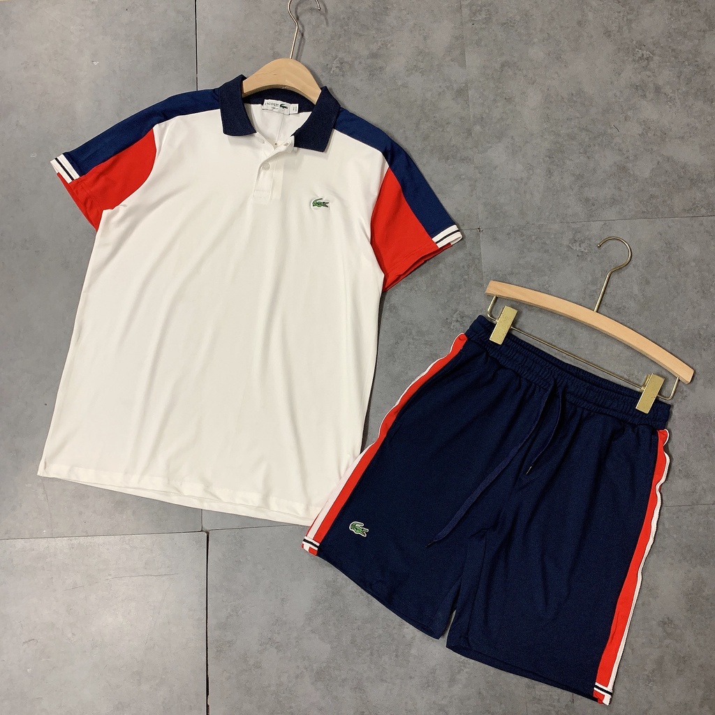 Bộ nam cộc tay Lacos.te 3 màu cổ đức BH60