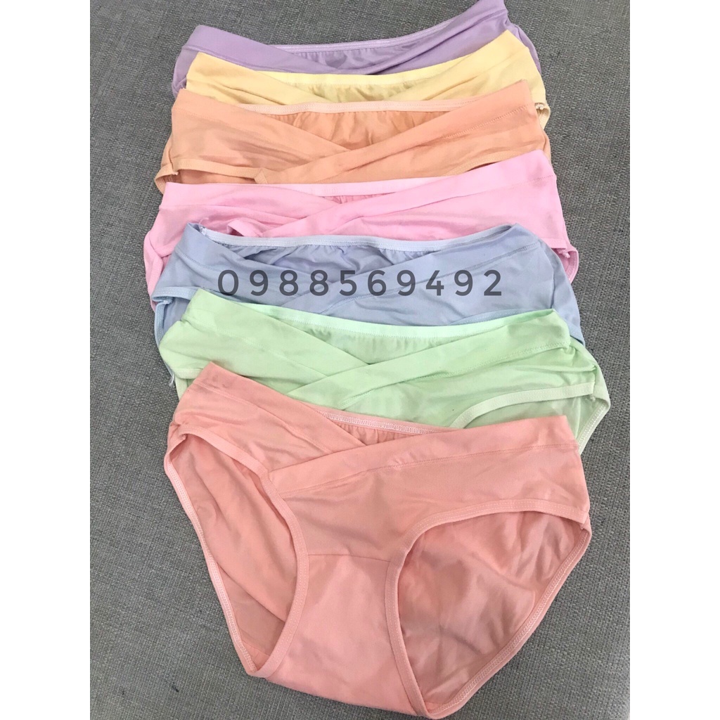 Combo 1 quần lót bầu cạp chéo và 1áo lót thông hơi dành cho bà bầu và sau sinh, có cúc mở cho bé ti, cotton mềm đẹp