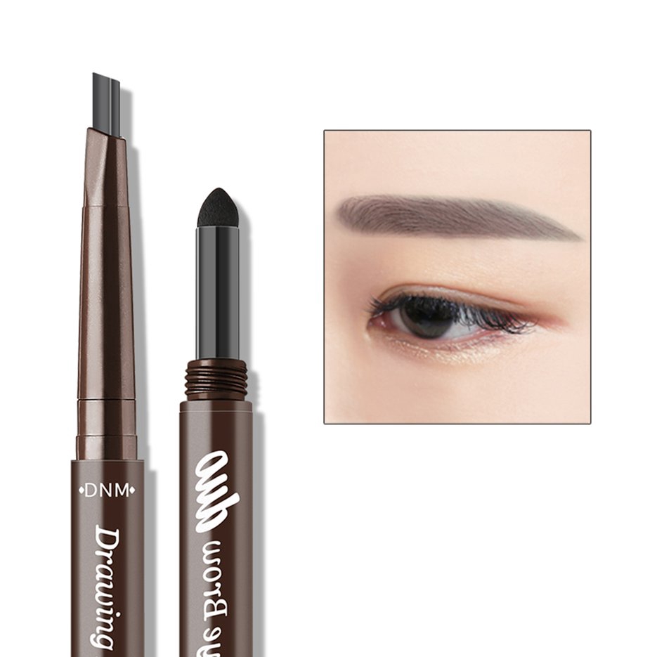 Bút kẻ lông mày DNM xoay 3D kèm đầu phấn nước trang điểm chuyên dụng tiện lợi | BigBuy360 - bigbuy360.vn