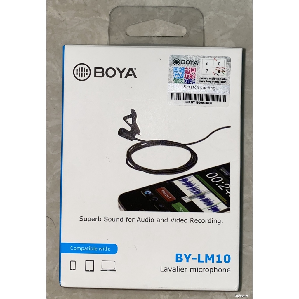 BOYA BY-LM10 Micro Cài Áo Thu Âm Cho Điện Thoại