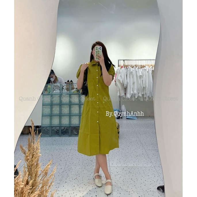 Váy sơ mi tay bồng dáng dài Hàn Quốc, Đầm sơ mi tay bồng - Dorita Boutique