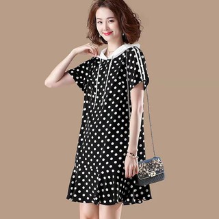 (PE008) VÁY SUÔNG CHẤM BI DÁNG SUÔNG