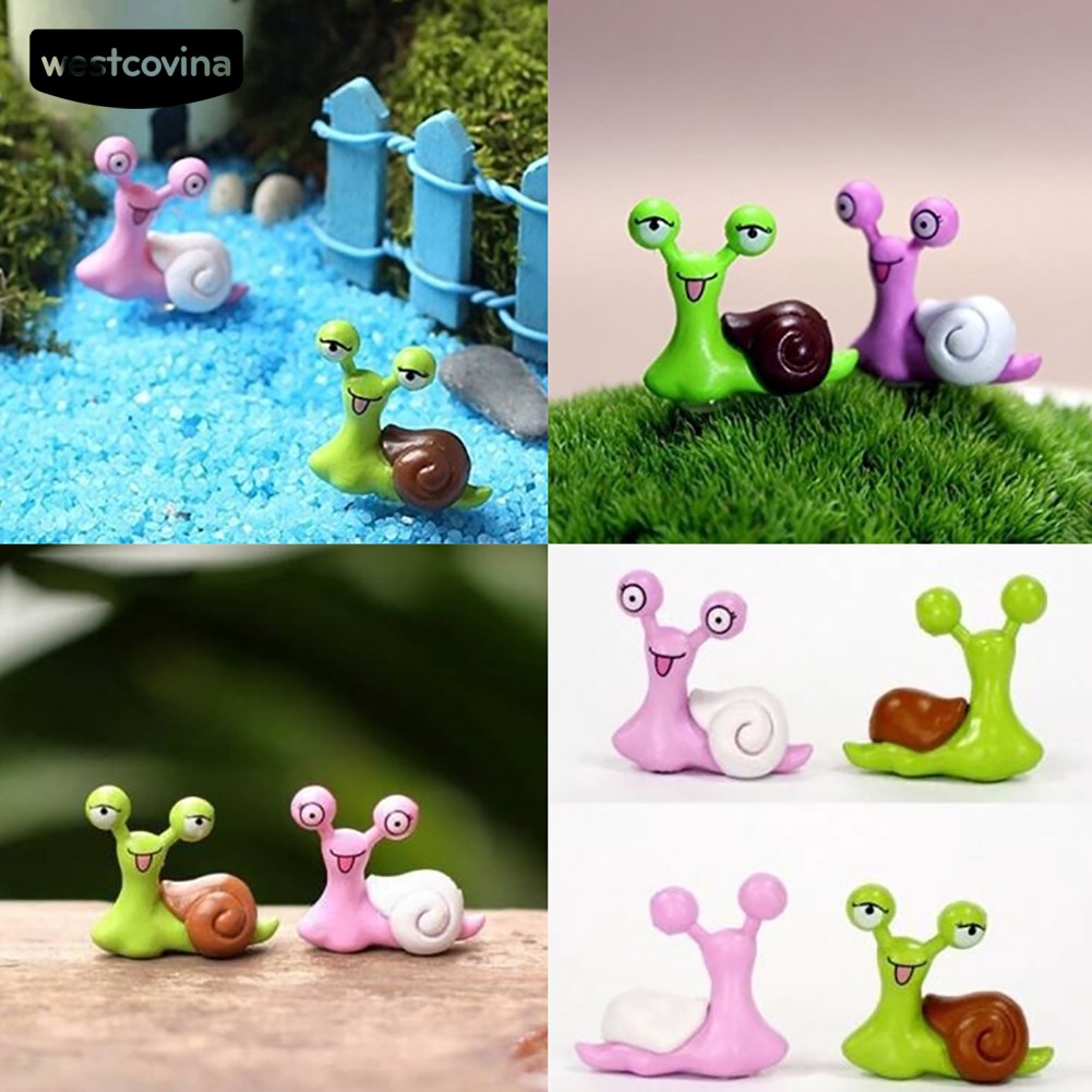 Bộ 2 Mô Hình Ốc Sên Mini Trang Trí Sân Vườn