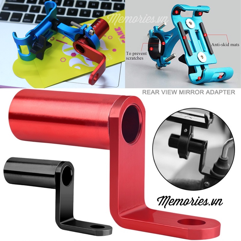 Combo giá đỡ kẹp điện thoại C2 hợp kim nhôm + đầu chuyển gắn 2 chân gương + bộ sạc cho xe máy, mô tô, xe đạp