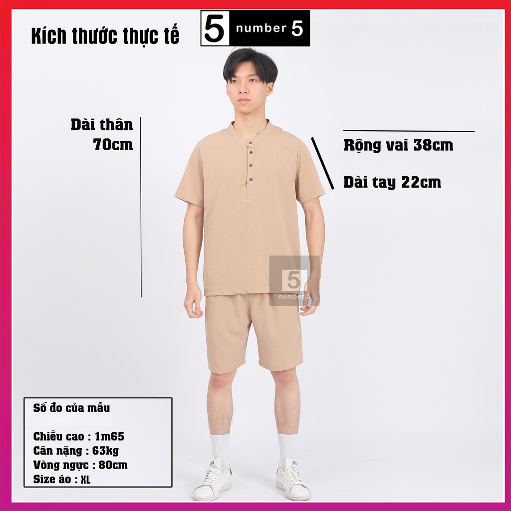 Áo Đũi Nam Cổ Tàu NUMBER5 Áo Cộc Tay Nam [AD]