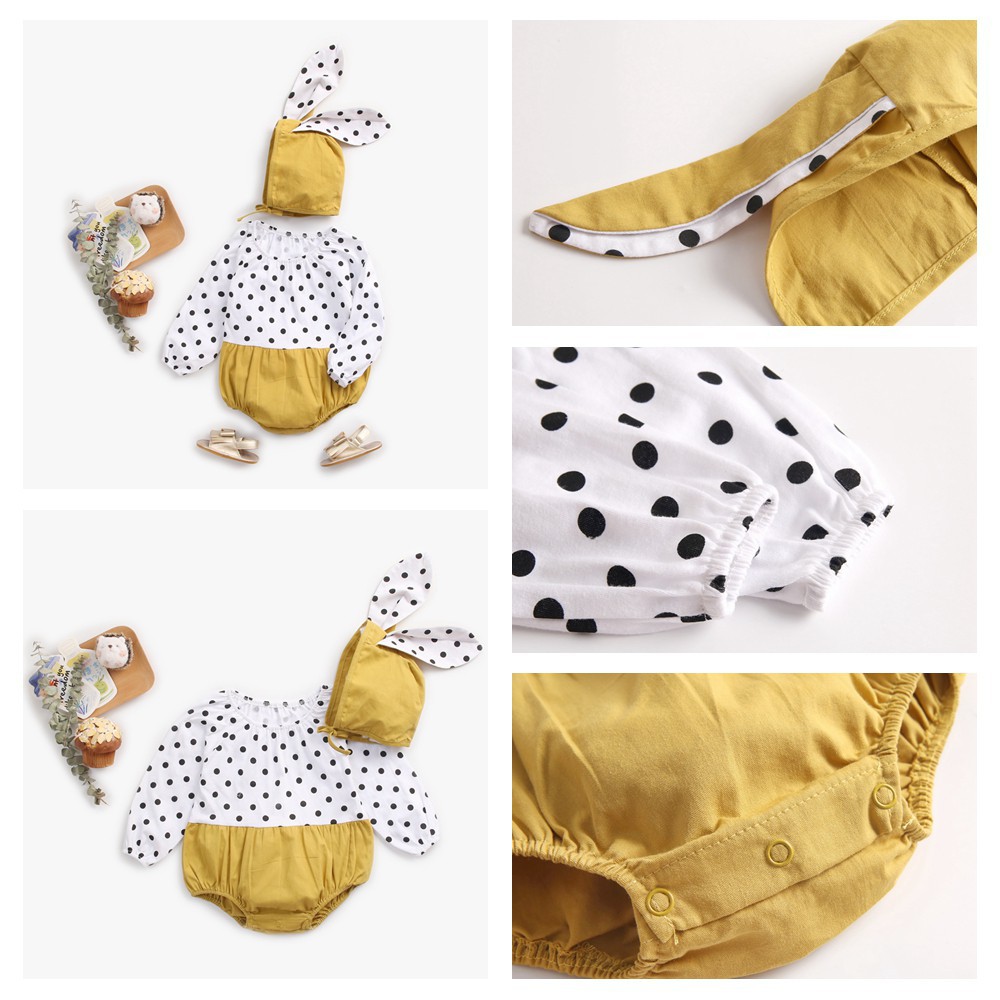 Áo Liền Quần Sanlutoz Tay Dài Họa Tiết Chấm Bi Dễ Thương Cho Bé Gái