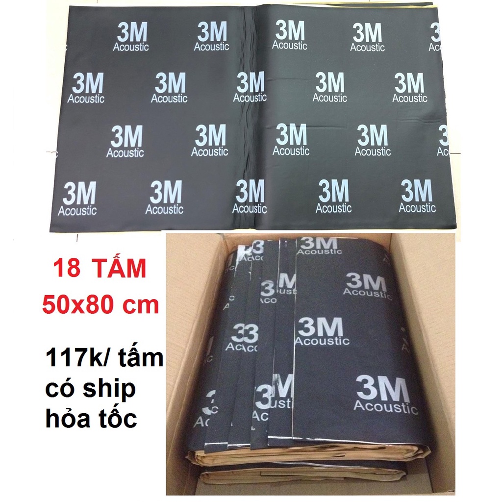 Combo 18 tấm cách âm 3M đen 3 lớp dày 8-10mm kích thước 50x80 cm - có ship hỏa tốc