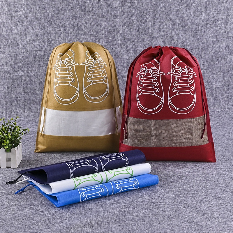 Bộ 5 Túi Đựng Giày 6 Màu Đa Năng Bằng Vải Không Dệt Chống Nước Có Thể Tái Sử Dụng