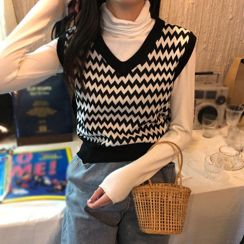 Áo Len Không Tay Cổ Chữ V Dáng Rộng Thời Trang Dành Cho Nữ | BigBuy360 - bigbuy360.vn