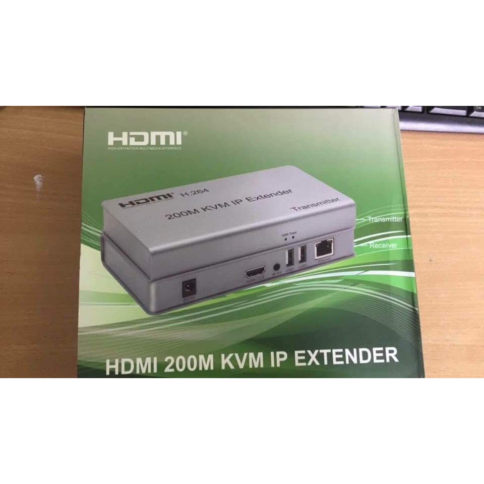 Bộ kéo Dài HDMI qua LAN 200M hỗ trợ điều khiển - Chuẩn 4K