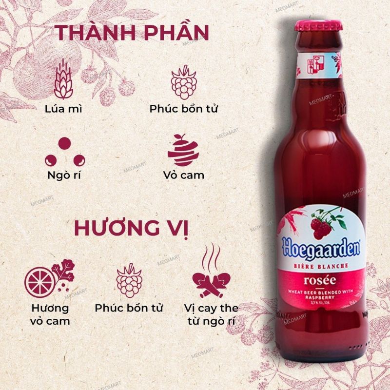 Bia Hoegaarden Rosee dạng chai