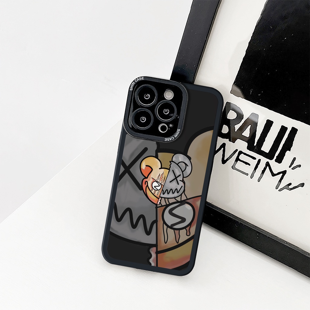 Ốp lưng iphone Hell Bear cạnh vuông 6/6plus/6s/6splus/7/7plus/8/8plus/x/xs/11/12/13/14/pro/max/promax/plus/shin/case