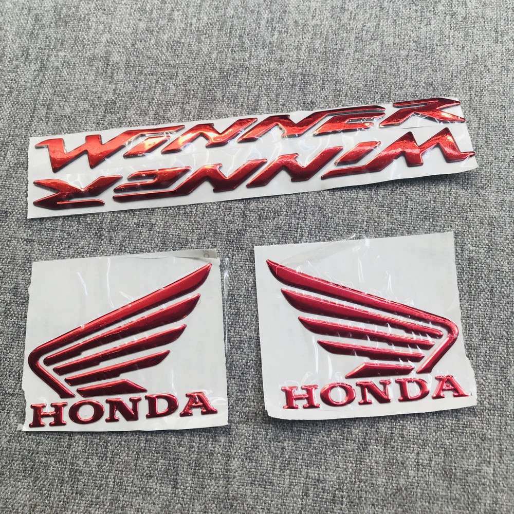 COMBO TEM CHỮ LOGO WINNER VÀ CÁNH CHIM HONDA NHỰA DẺO SIÊU BỀN