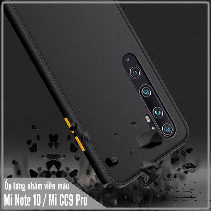 Ốp lưng Xiaomi Mi Note 10 / Mi CC9 Pro trong nhám viền màu