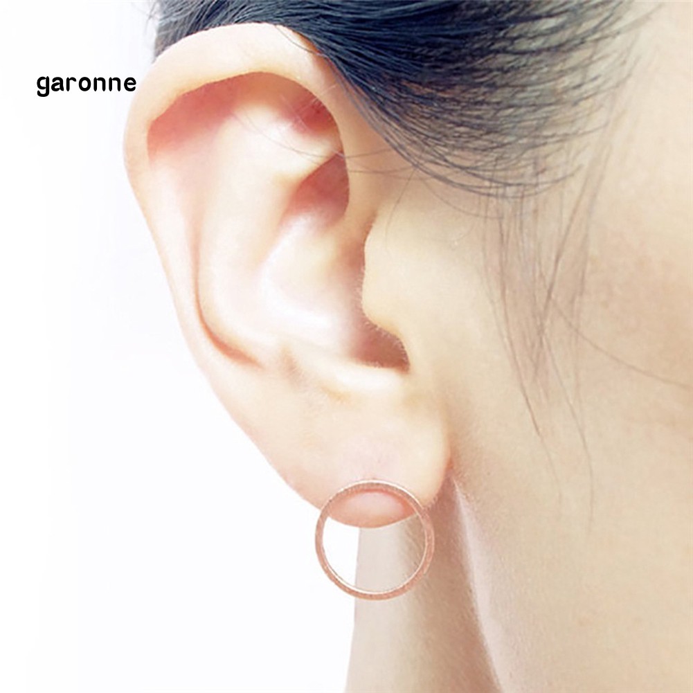 GA_Fashion Simple Hollow Circle Charm Ear Stud Earrings Women Party Jewelry Gift