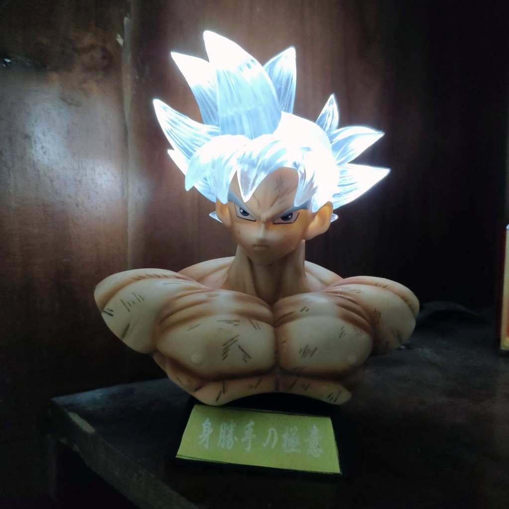 Tượng mô hình goku bán thân vô cực đầu phát sáng đồ chơi songoku bản năng vô cực ultra instinct dragonball dragon ball