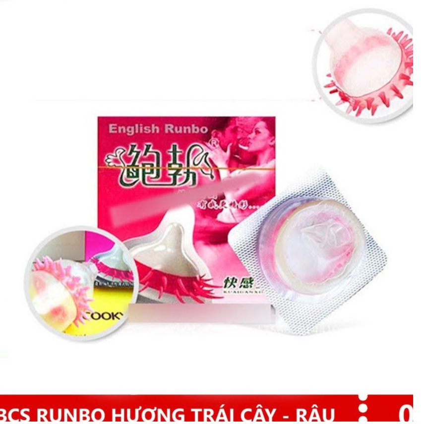 Bao cao su Runbo gân/gai/bi/râu/siêu mỏng/nhiều gel/tránh thai/49mm/chống xuất tinh sớm/tình dục/tăng khoái cảm