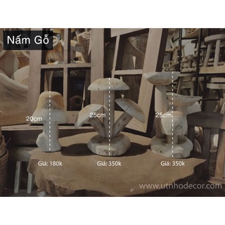 Nấm gỗ trang trí bàn làm việc chiều cao 20CM hoặc 30CM