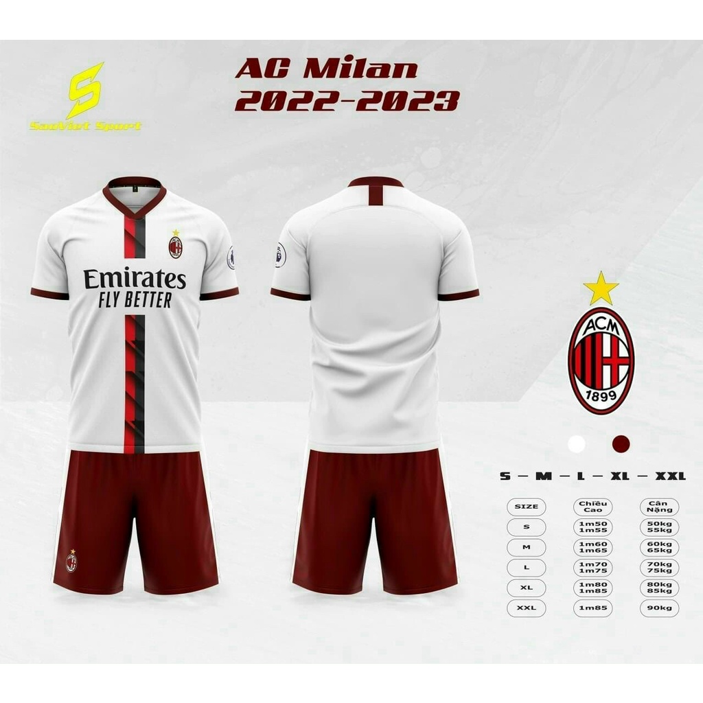 Áo Bóng Đá Ac Milan , Áo Đá Banh AC Milan Đủ Mẫu Mới Nhất