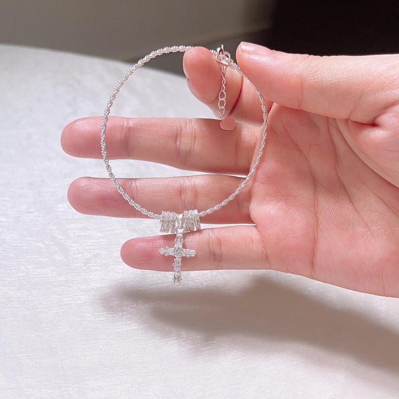 Vòng tay thánh giá bạc thật phối charm DaLiA Jewelry lắc tay thánh giá bạc 925