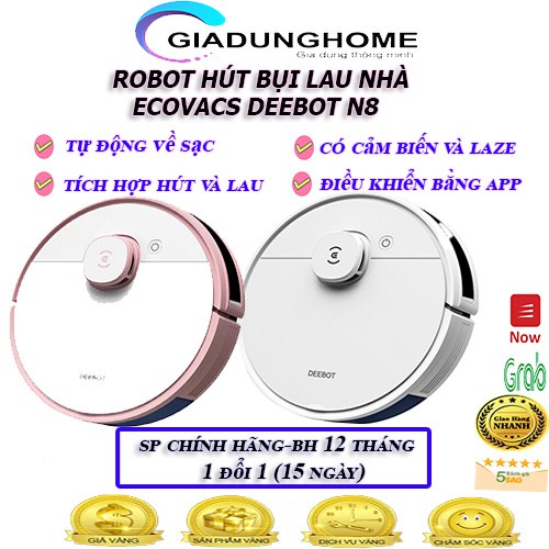 👍 𝑺𝒊𝒆̂𝒖 𝑷𝒉𝒂̂̉𝒎 👍 Robot Lau Nhà ECOVACS DEEBOT N8 - Khử Khuẩn Sạch Sẽ An Toàn -Hàng Chính Hãng- Nguyên Seal-MớI 100%