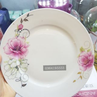 Đĩa sứ hoa hồng