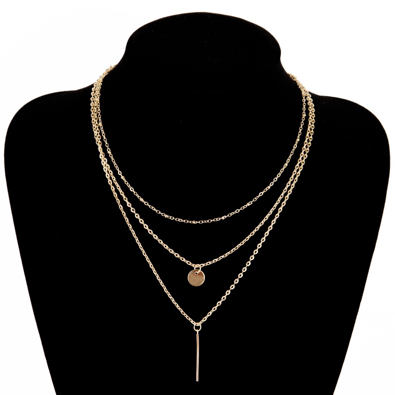 1 Vòng Cổ Nhiều Lớp Bằng Hợp Kim Thời Trang Cá Tính