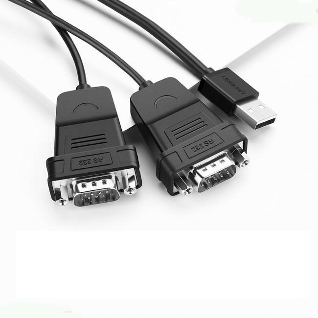 Cáp USB 2.0 RA 2 RS 232 (USB TO 2 COM) Cao Cấp, UGREEN 30769 Chính Hãng