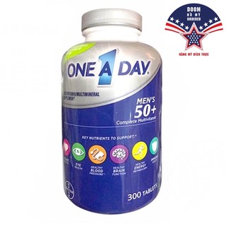 Viên Uống One A Day Men 50+ bổ sung Multivitamin và khoáng chất cho nam giới trên 50, Chai 300 viên