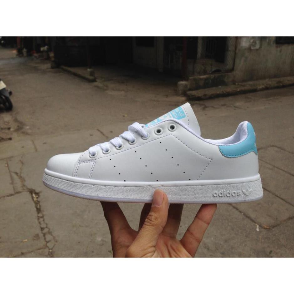 Chuẩn [SALE GIÁ GỐC] Giày Adidas Stansmith màu trắng gót xanh pastel Đẹp Nhất New Nhẩt NEW . HOT ✔ ⚭ L : Chuẩn . ` ` .