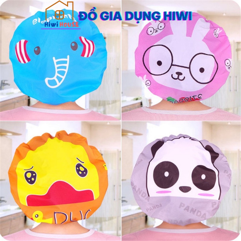 Mũ chụp tóc khi tắm in hình động vật dễ thương cho phụ nữ &amp; trẻ em