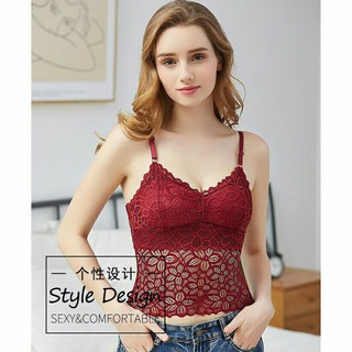 Siêu Phẩm Áo Lót Bra ren hoa 2 Dây Dáng Dài sexy