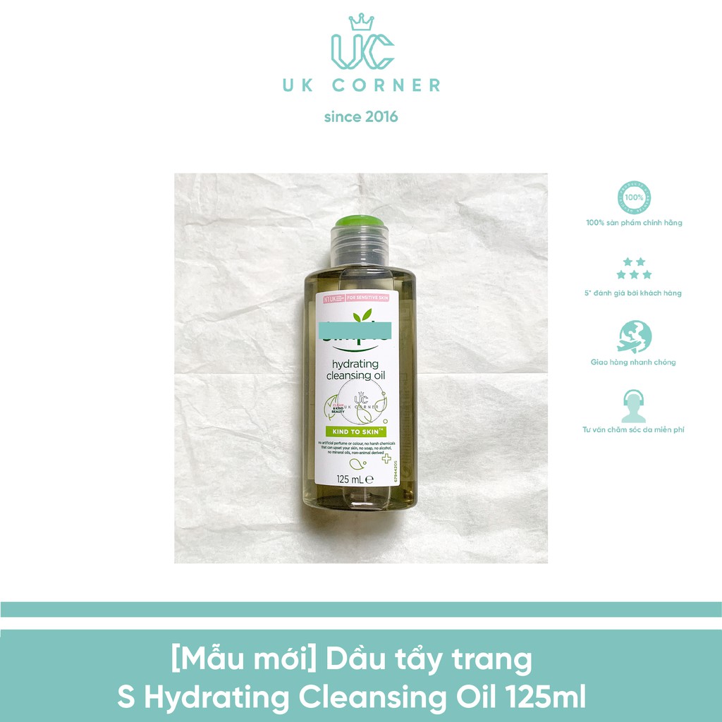 Dầu tẩy trang Simple Kind To Skin Hydrating Cleansing Oil 125ml