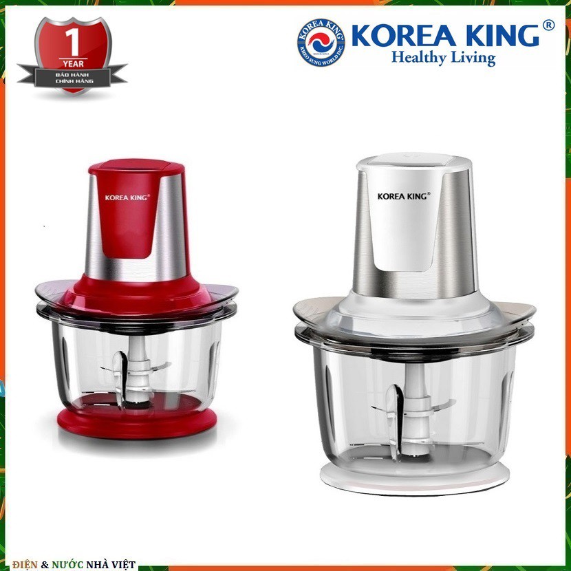 MÁY XAY THỊT ĐA NĂNG KOREA KING KMC-8505G DUNG TÍCH 1 LÍT ( CÔNG SUẤT 400W - 2 LƯỠI DAO KÉP - LY THỦY TINH)