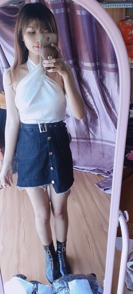 Áo phi bóng lụa kiểu xoắn choàng cổ | BigBuy360 - bigbuy360.vn