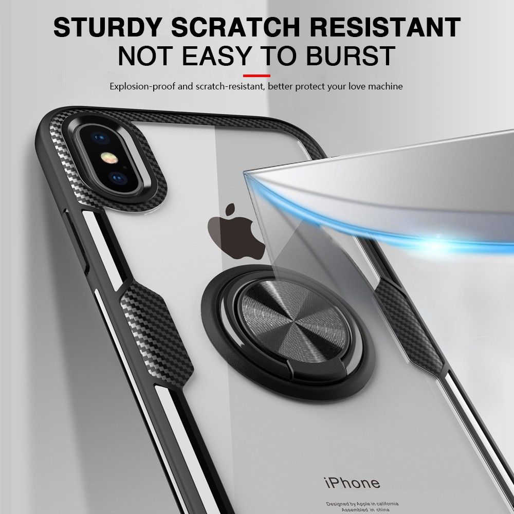 Ốp điện thoại có nhẫn đỡ cho iPhone SE2 SE 2020 11 Pro Max XS Max XS XR X 6 6S 7 8 Plus Luxury Ultra-thin Stand Holder Clear Ring Phone Case