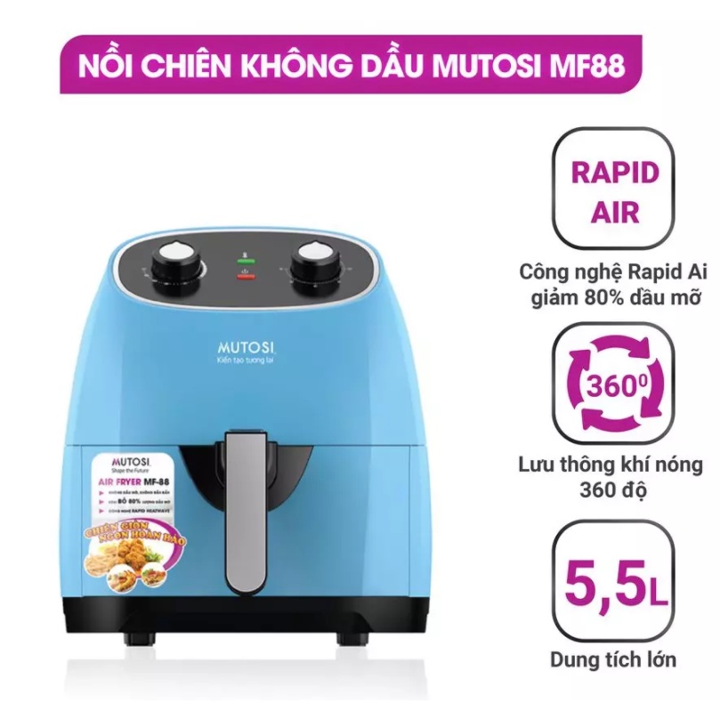 [Chính Hãng] Nồi chiên không dầu Mutosi MF88