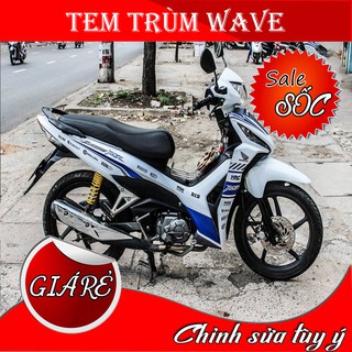 Tem Trùm Wave RSX Trắng xanh HRC