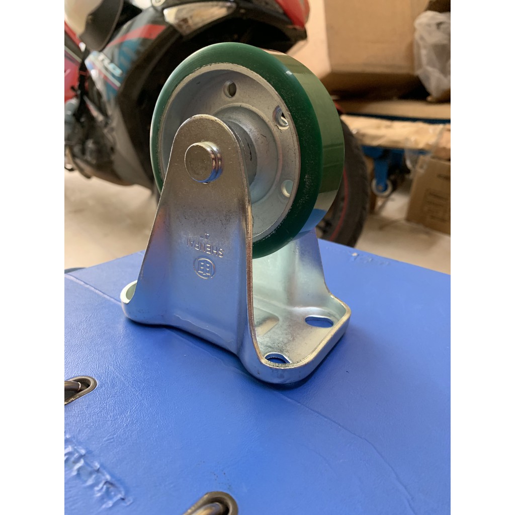 Bánh xe công nghiệp Shenpai - Đài Loan, Bánh xe PU xanh 100mm